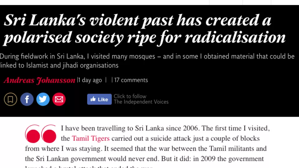 Sri Lanka articles by Andreas Johansson
