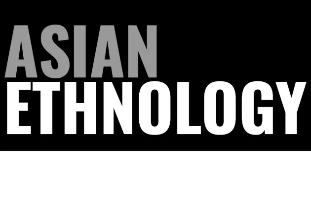 Logo of Asian Ethnology journal in black, white and grey.