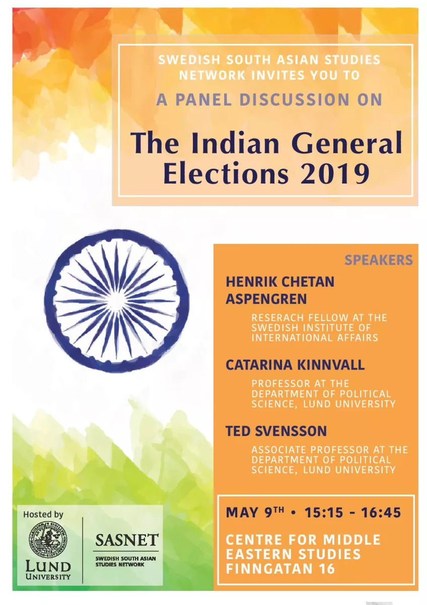 Poster for panel discussion on Indian General Elections